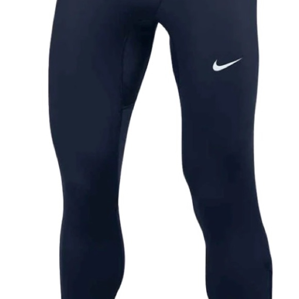 Nike Dri-FIT Navy Performance Tights with White Swoosh